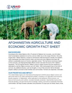 Afghanistan Agriculture and Economic Growth Fact Sheet