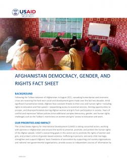 Afghanistan Democracy, Gender, and Rights Fact Sheet