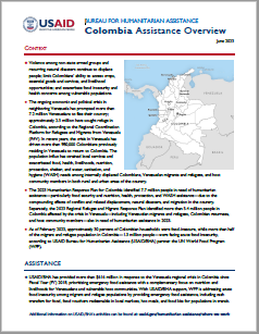 USAID-BHA Colombia Assistance Overview - June 2023
