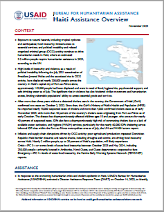 USAID-BHA Haiti Assistance Overview - November 2023