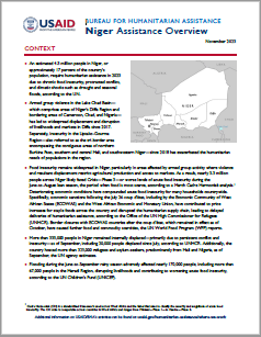 USAID-BHA Niger Assistance Overview - November 2023