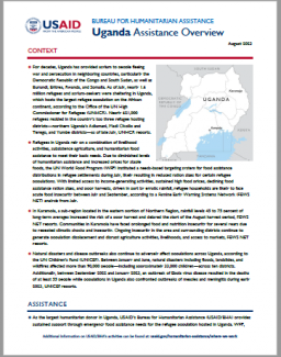 USAID-BHA Uganda Assistance Overview - August 2023