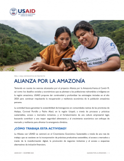 Portada de la hoja informativa sobre el proyecto Alianza por la Amazonía