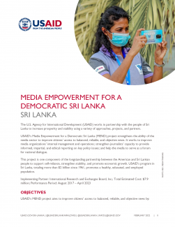 USAID/Sri Lanka Fact Sheet: Media Empowerment for a Democratic Sri Lanka