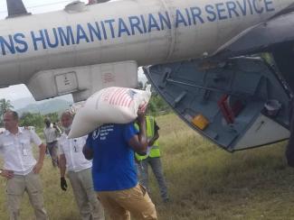 The UN World Food Program (WFP) has transported 110 metric tons of USAID food supplies to affected areas and is now distributing daily hot meals in hospitals treating people injured in the earthquake. 