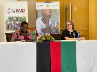 Minister of Health Khumbize Chiponda and USAID Acting Mission Director Natalie Thurnberg at the launch event