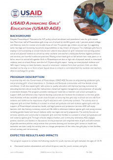USAID Advancing Girls’ Education (USAID AGE)