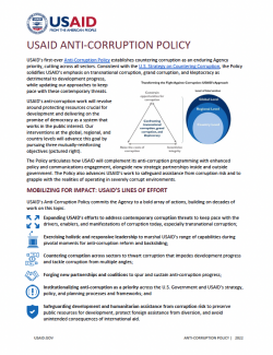 USAID Anti-Corruption Policy Fact Sheet