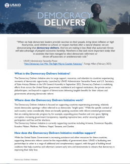 Democracy Delivers Initiative Fact Sheet
