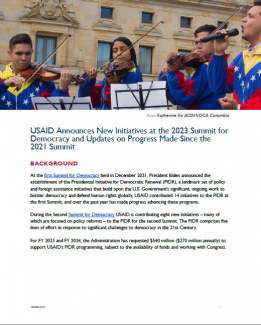 USAID Announces New Initiatives at the 2023 Summit for Democracy and Updates on Progress Made Since the 2021 Summit