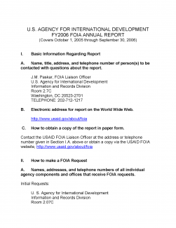 FOIA Annual Report - FY 2006
