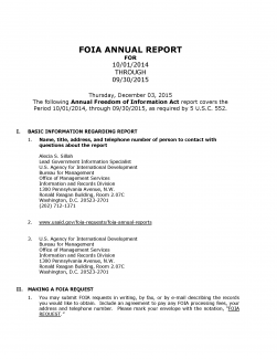 FOIA Annual Report - FY 2015