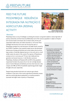 Feed the Future Mozambique Resiliência Integrada na Nutrição e Agricultura (RESINA) Activity 