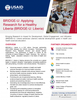 BRIDGE-U: Applying Research for a Healthy Liberia (Bridge-u: Liberia)