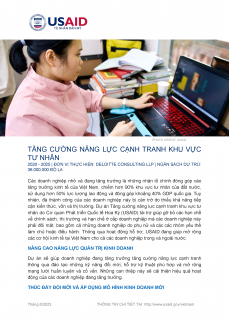 Các doanh nghiệp nhỏ và đang tăng trưởng là những nhân tố chính đóng góp vào tăng trưởng kinh tế của Việt Nam, chiếm hơn 90% khu vực tư nhân của đất nước, sử dụng hơn 50% lực lượng lao động và đóng góp khoảng 40% GDP quốc gia.