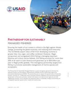 Cover of the Partnership for sustainably managed fisheries activity fact sheet