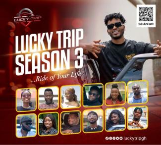 Lucky trip poster showing13 celebrities featured in Season 3