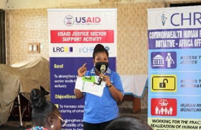 USAID introduces the new case tracking system to the public in a town hall meeting. Photo credit - ghanaweb.com