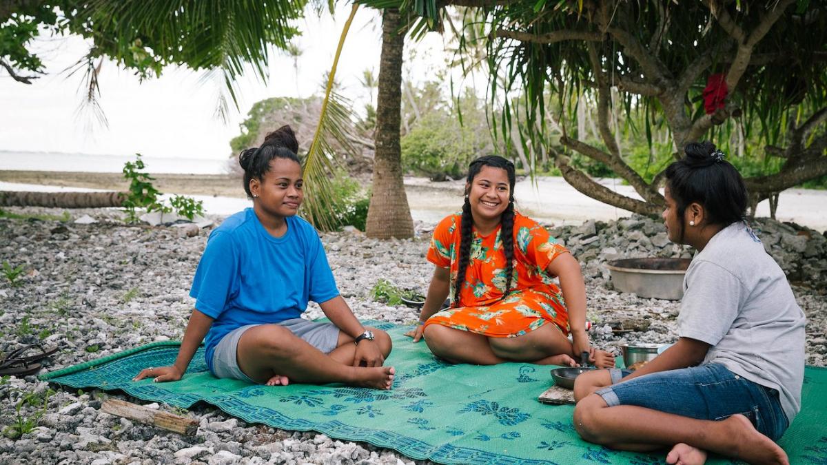 The Marshall Islands comprises more than 1,000 low-lying islands and atolls spread over thousands of miles across the Pacific Ocean. Here, king tides and droughts can wipe out people’s food and water supplies.