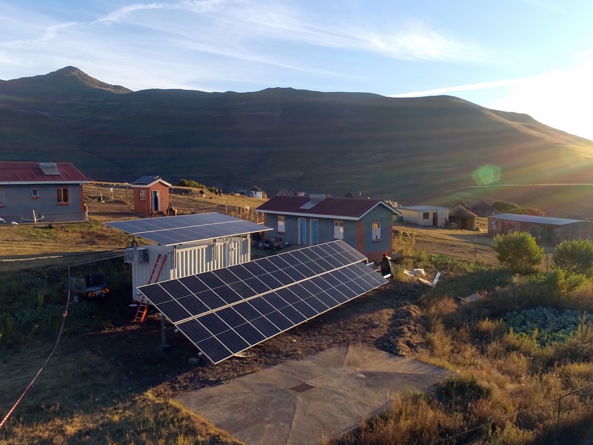 Manamaneng Village, Lesotho, with solar panels