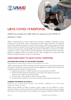 Libya COVID-19 Response Fact Sheet - April 2022