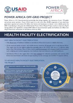 Power Africa Off-Grid Project Health Facility Electrification Fact Sheet Cover