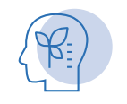 Icon of a human head with a plant inside