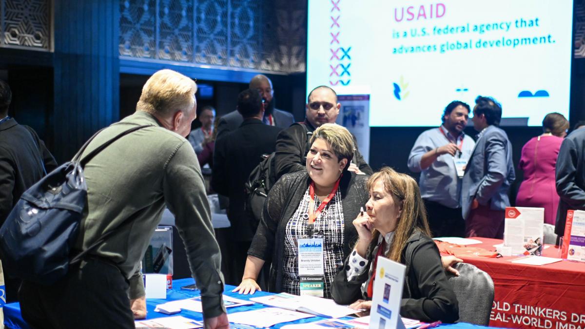 Attendees during the Exhibit Hall Session at the USAID Asia Regional Overseas Small Business Conference