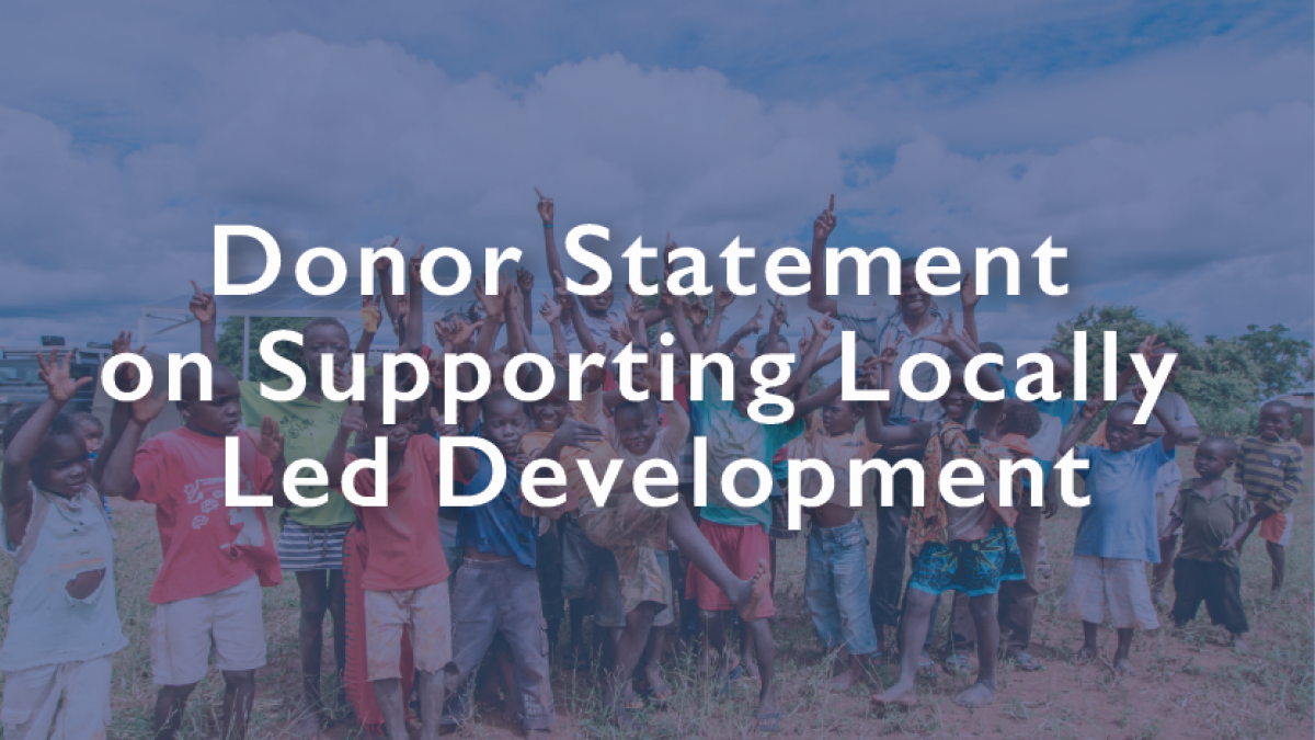 Donor Statement on Supporting Locally Led Development