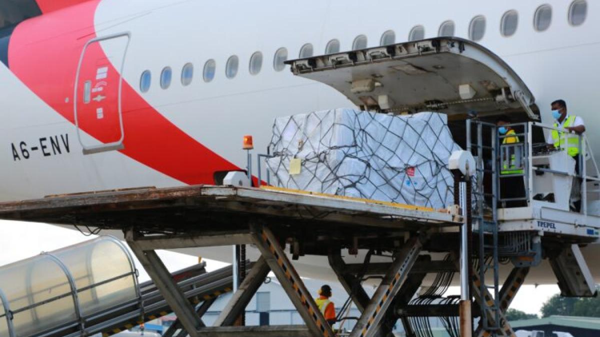 Vaccines offloaded from plane