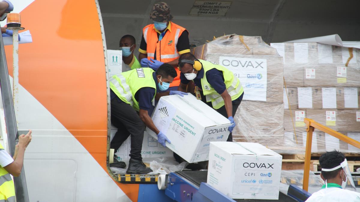 A consignment of COVID-19 vaccines arrives in Timor-Leste.