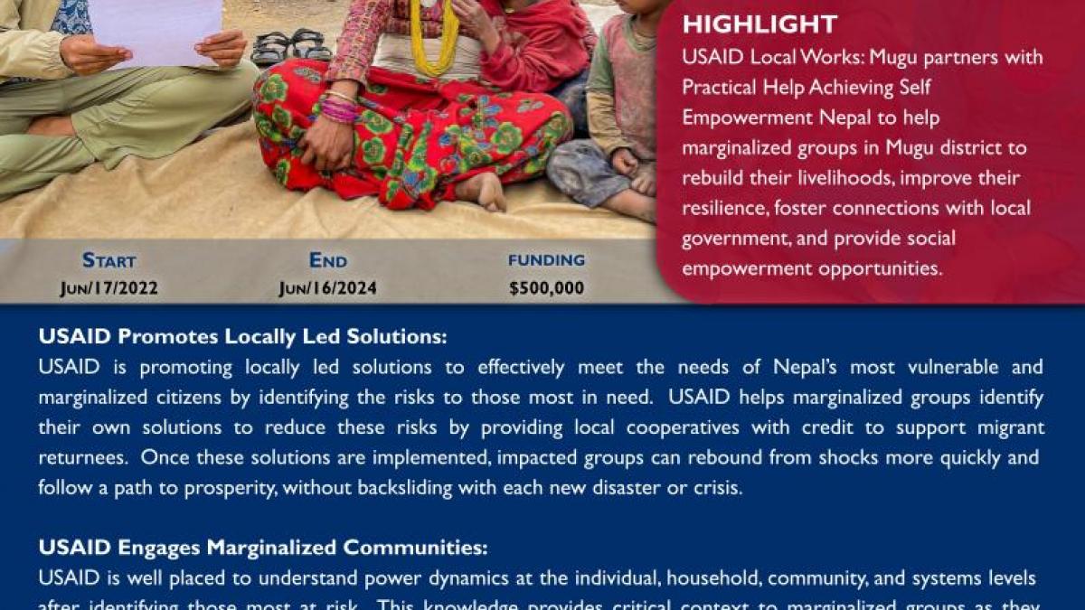 Nepal Snapshot HO 09 USAID Local Works Mugu