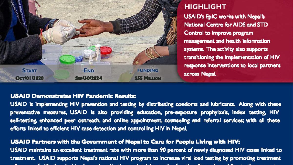 Nepal Snapshot HO Meeting Targets and Maintaining Epidemic Control Cover