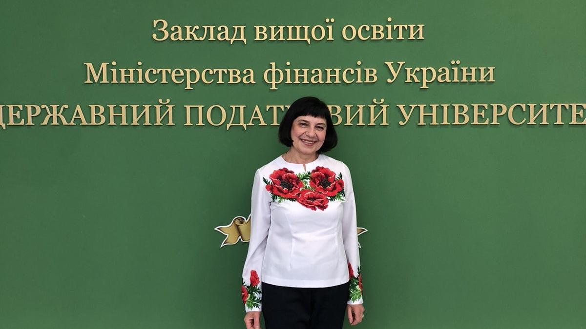 Olena Bereslavska, a professor at the State Tax University of Ukraine. 