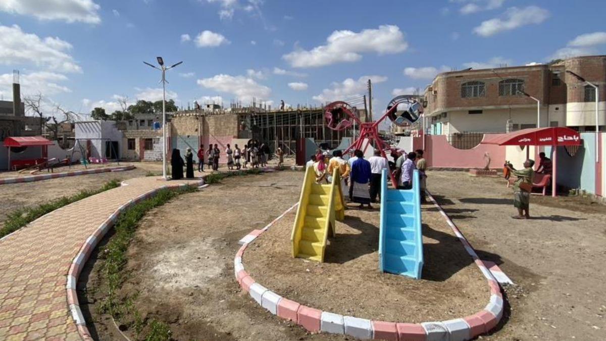 Image of a playground in Yemen improved under and USAID-funded project.