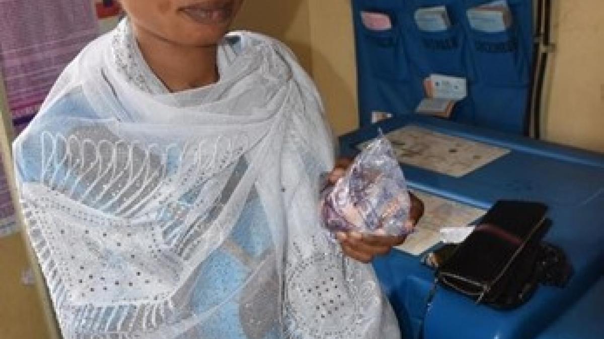 Pregnant woman taking IPTp 2 in Koseunti PHC, Ibadan North LGA , Oyo State, Nigeria