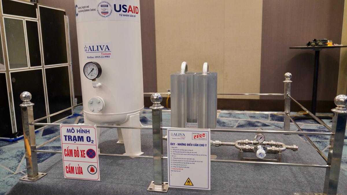 A model of the liquid oxygen systems on display at the event.