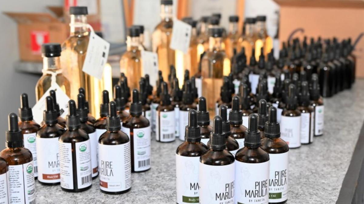 Taneta Investment’s Marula oil products ready for export.