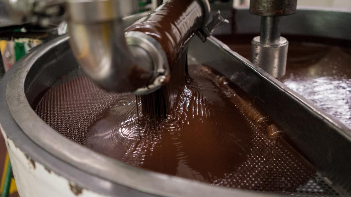 Chocolate being made in a factory