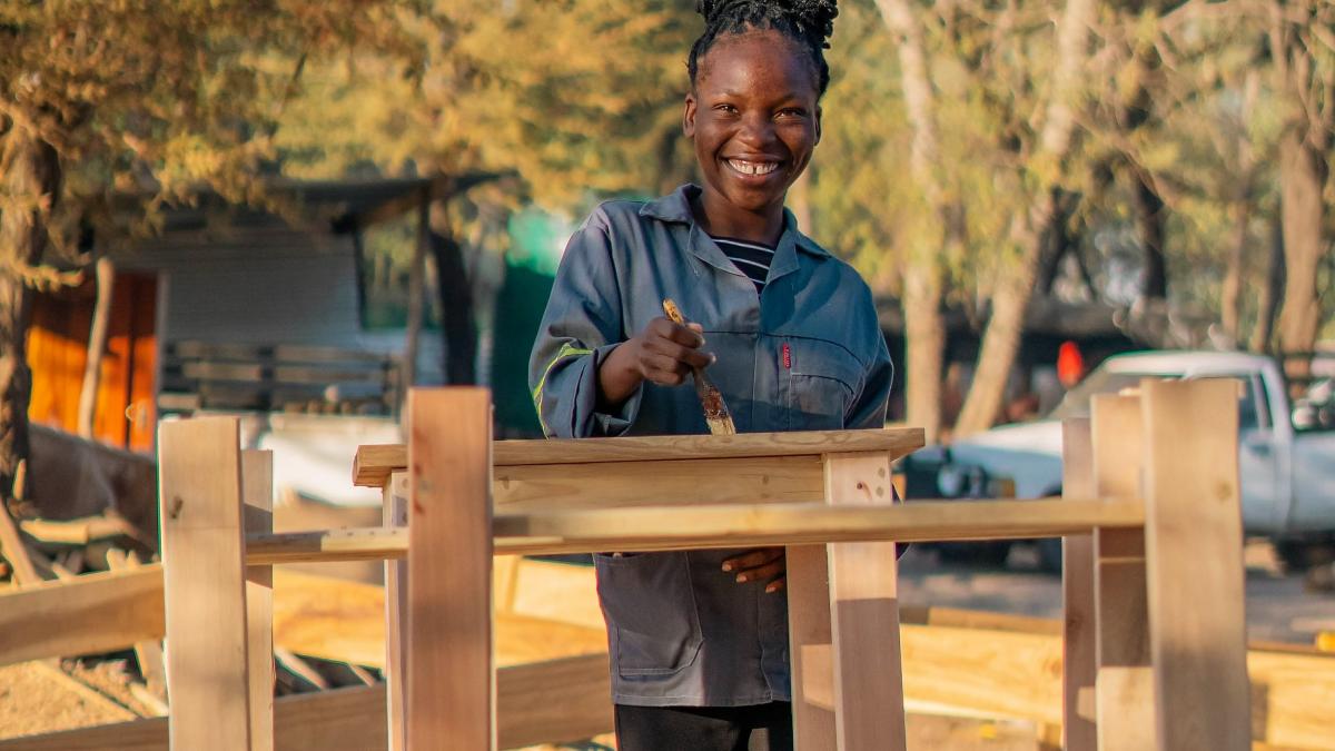 Woodwork for Namibian girls