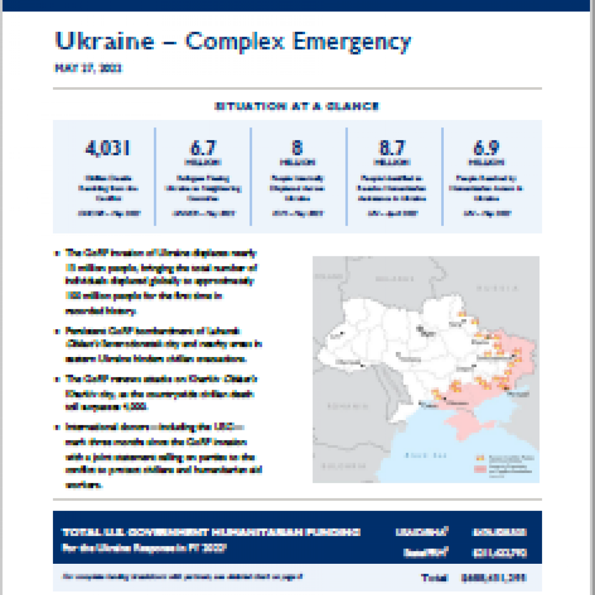 2022-05-27 USG Ukraine Complex Emergency Fact Sheet #17