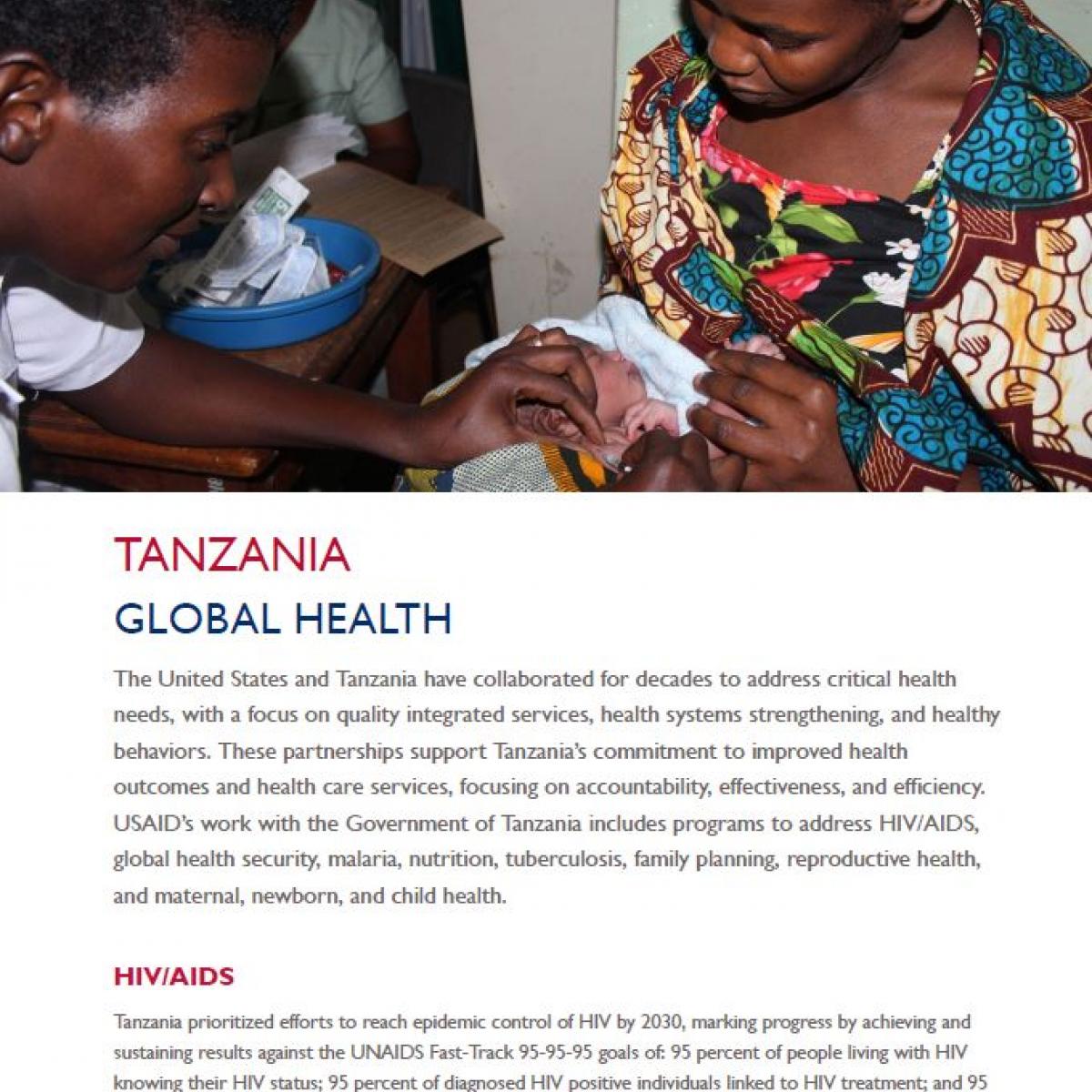 Tanzania Global Health Fact Sheet