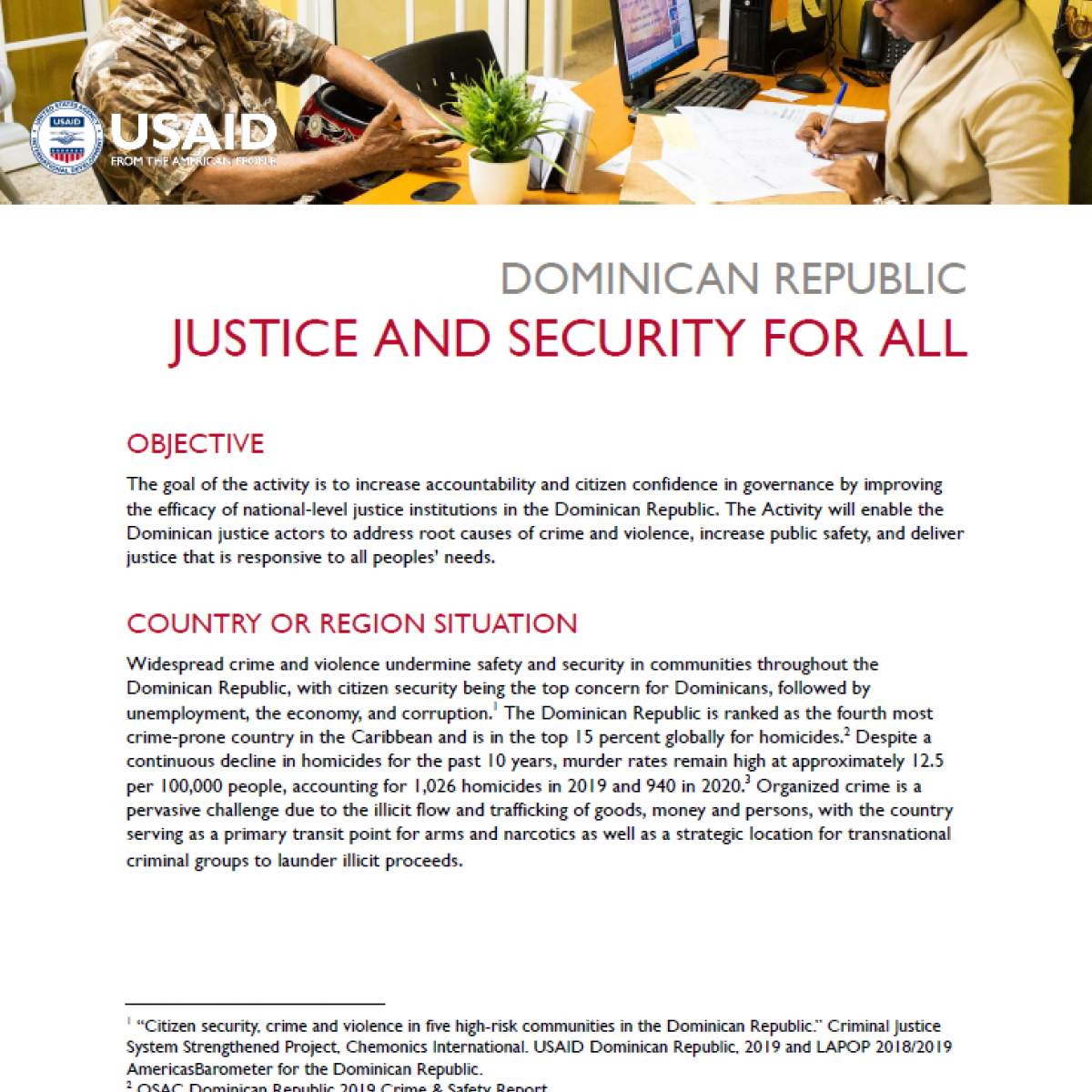 FACT SHEET - Justice and Security for All Project English cover image
