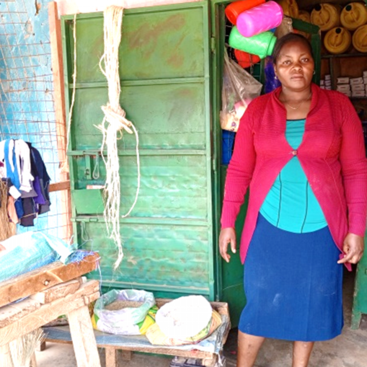 Doreen's store, which had empty shelves and limited options, transformed into a bustling hub of activity, doubling her sales from US$ 20 to US$ 50 daily. Photo credit: Jeftor Olekiremu_ACDI VOCA