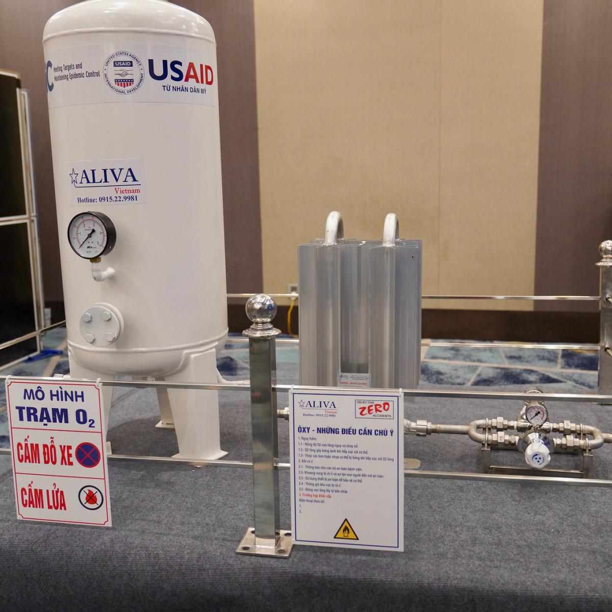 A model of the liquid oxygen systems on display at the event.