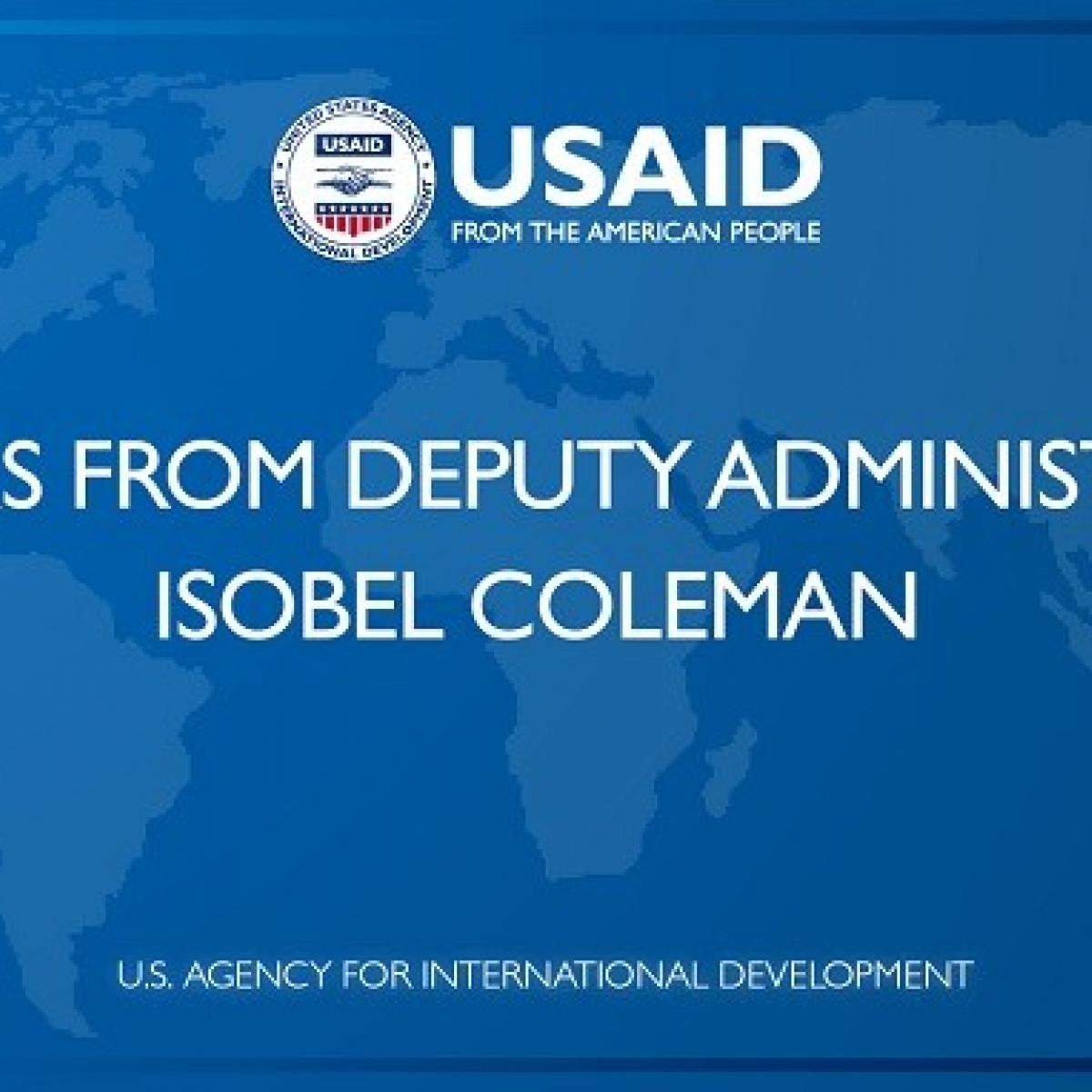 Remarks from Deputy Administrator Isobel Coleman