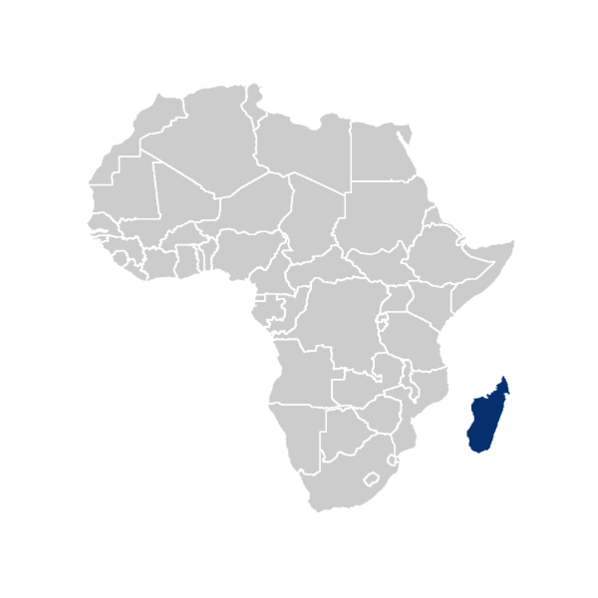 Madagascar highlighted in map of Africa