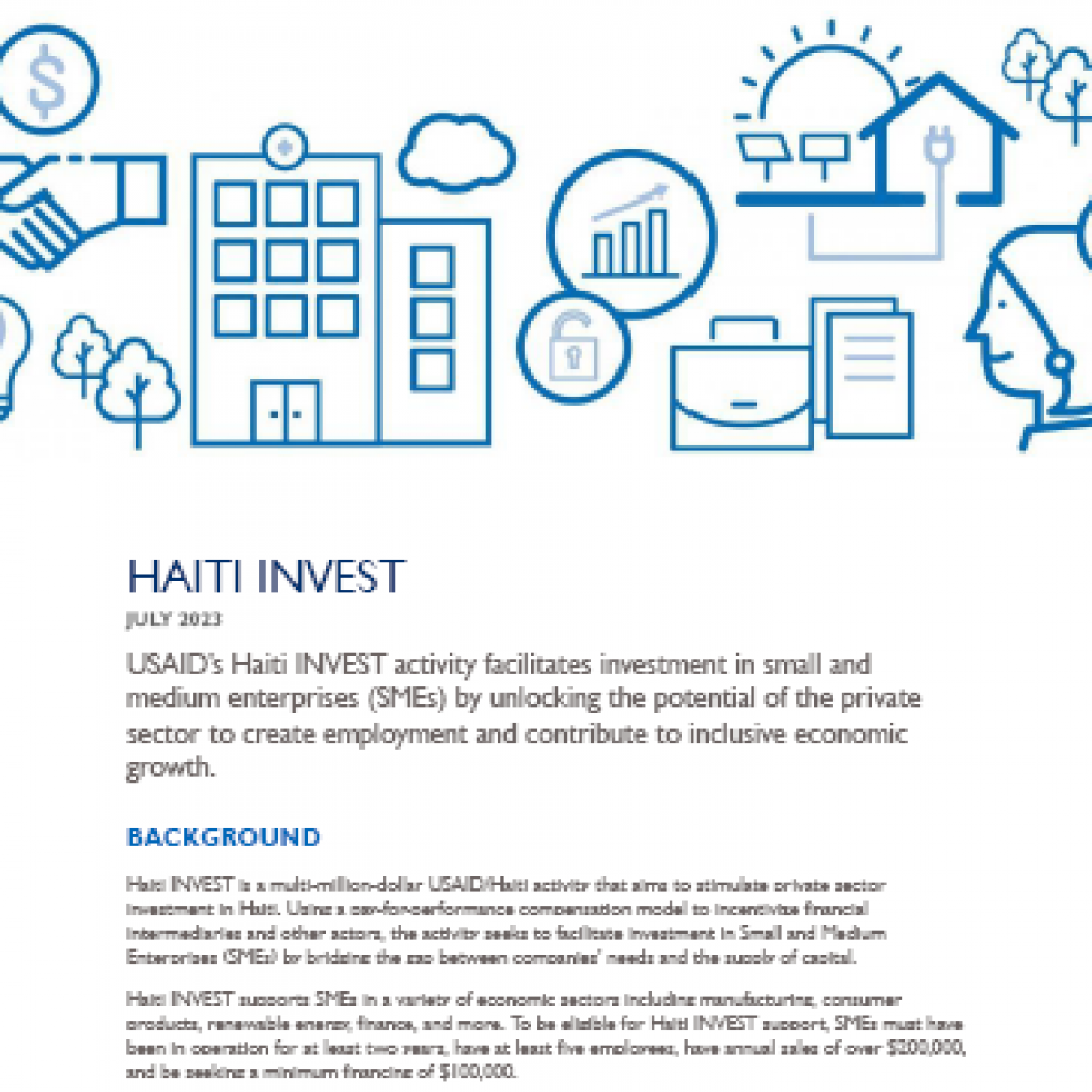 Thumbnail for HAITI Invest Activity Fact sheet 2023