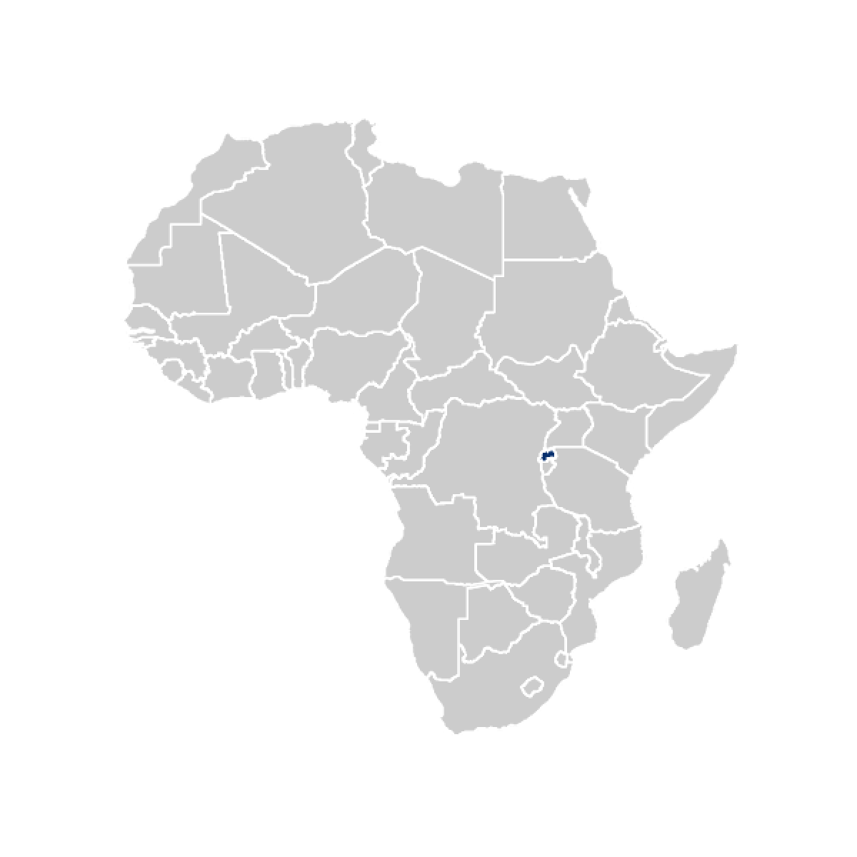 Rwanda highlight on Africa map