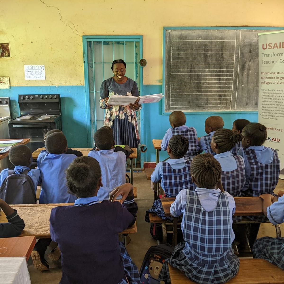 Student teacher gains experience in Zambia. 
